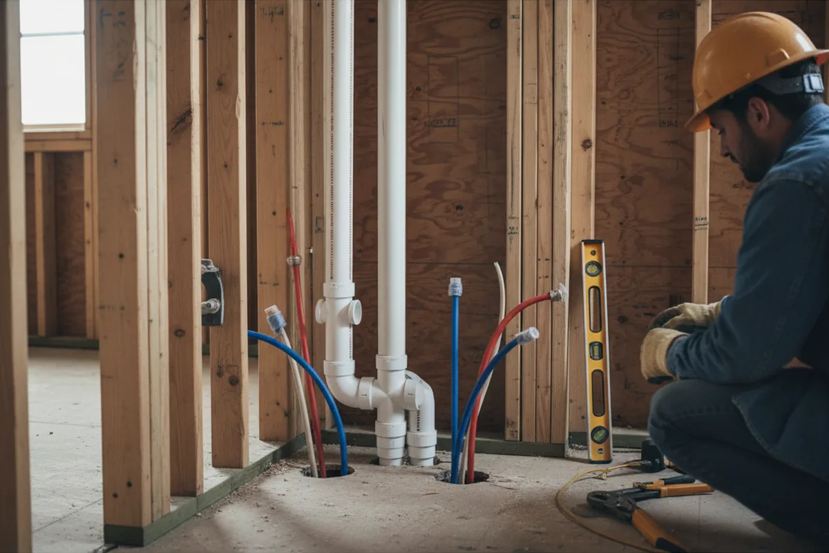 Drain and supply rough-in during Garbage Disposal Repair in Carbonado