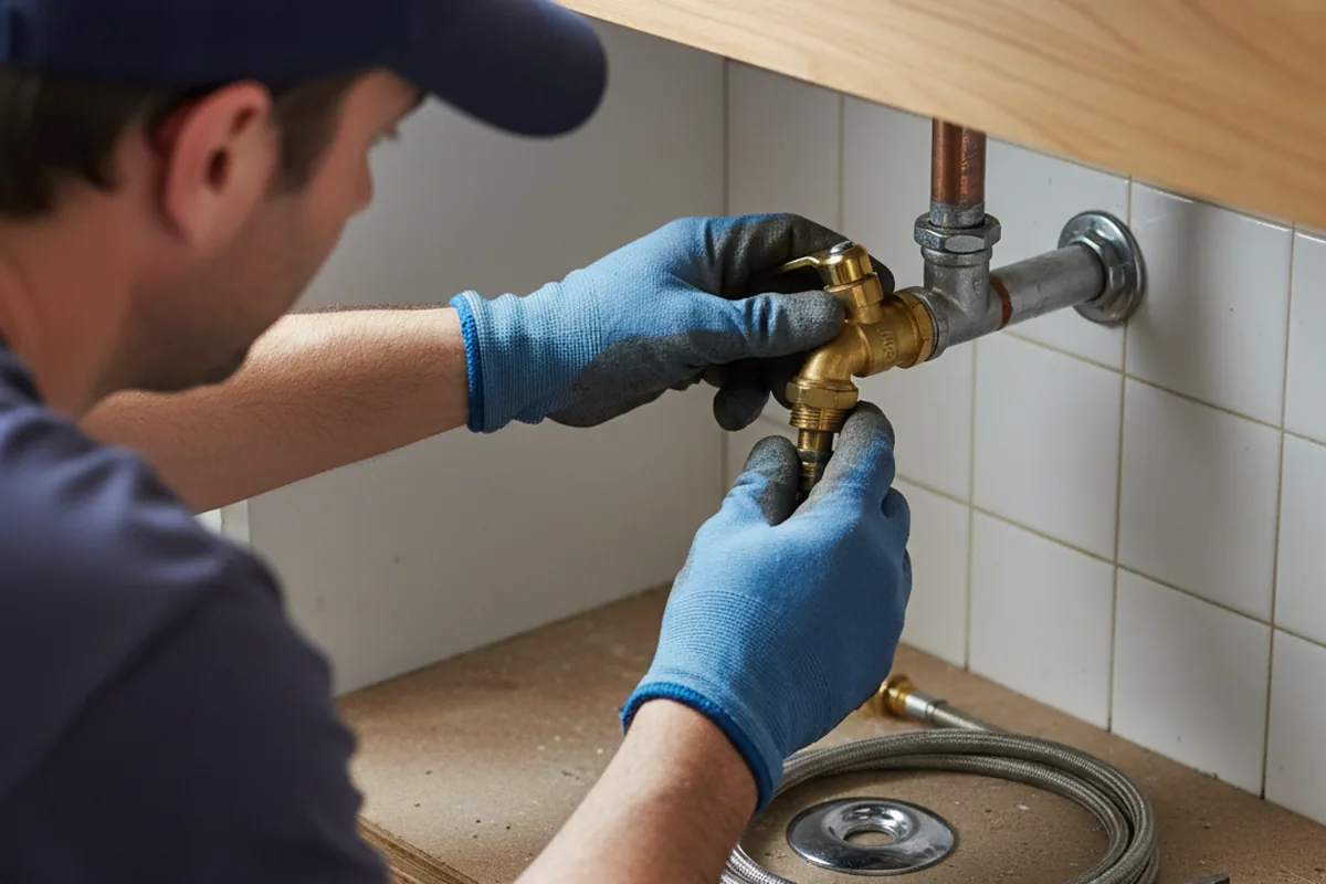 Shutoff valve and fitting work during Faucet and Fixture Repair in Carbonado